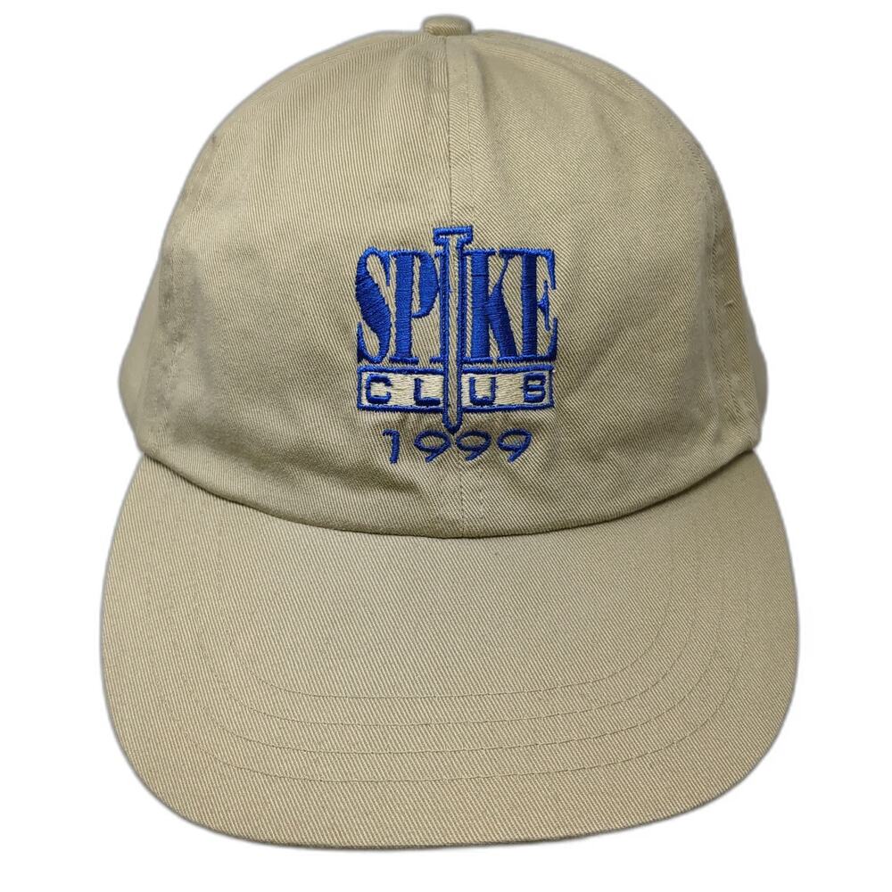 Cotton Deluxe Caps Spike Club Baseball Cap Beige OS Slideback Hat 1999 Vintage